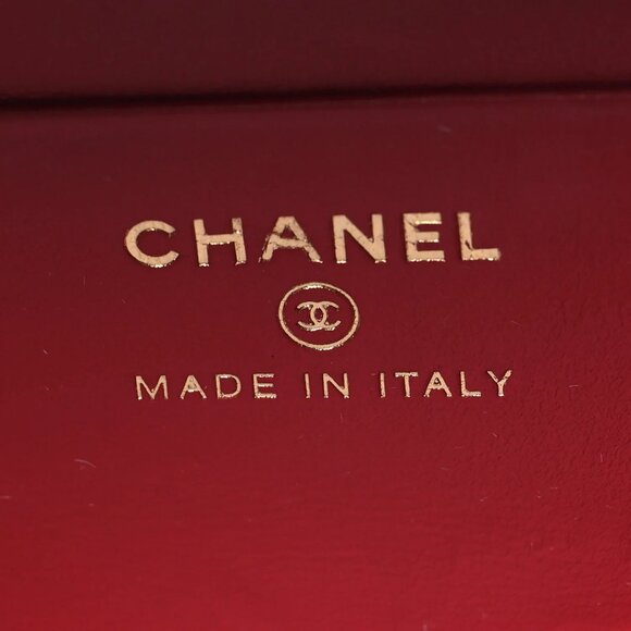 Chanel Caviar Quilted Filigree Vanity Case Clutch With Chain Red Crossbody - Picture 2 of 7